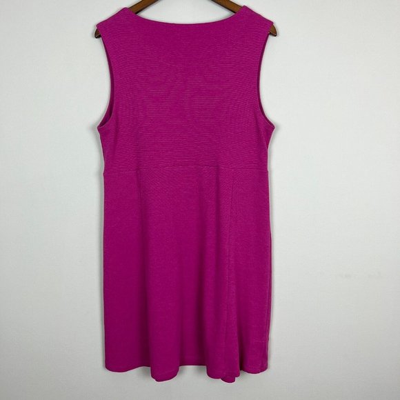 Horny Toad Tank Dress Women XL Pink Sleeveless V-Neck A-Line Stretch Knit Casual - Picture 5 of 8